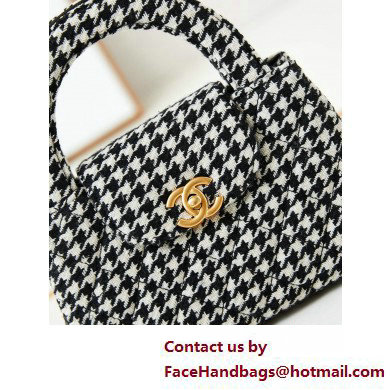 Chanel Tweed  &  Gold-Tone Metal Mini Shopping Bag AS4416 Houndstooth 2025